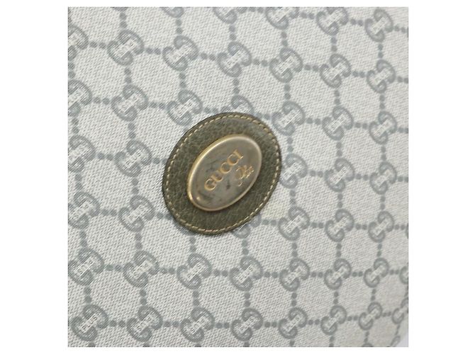 Borsa a Spalla GUCCI GG Plus Supreme PVC Grigio Oro Auth 165221 Marrone D'oro - vista 17