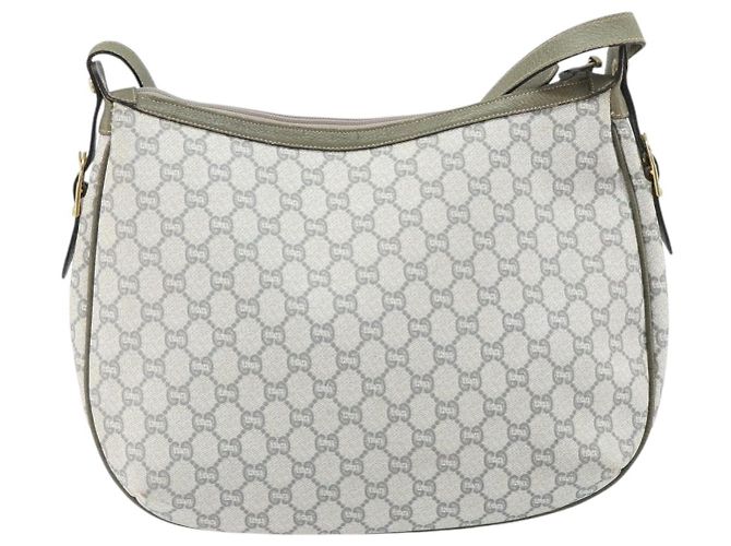 Borsa a Spalla GUCCI GG Plus Supreme PVC Grigio Oro Auth 165221 Marrone D'oro - vista 2