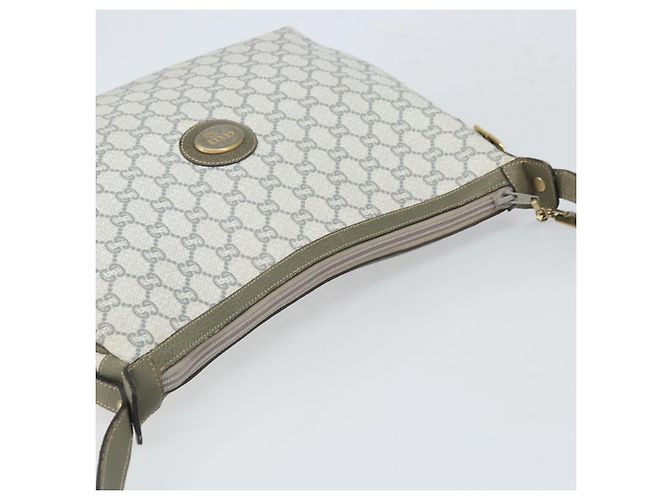 Borsa a Spalla GUCCI GG Plus Supreme PVC Grigio Oro Auth 165221 Marrone D'oro - vista 6