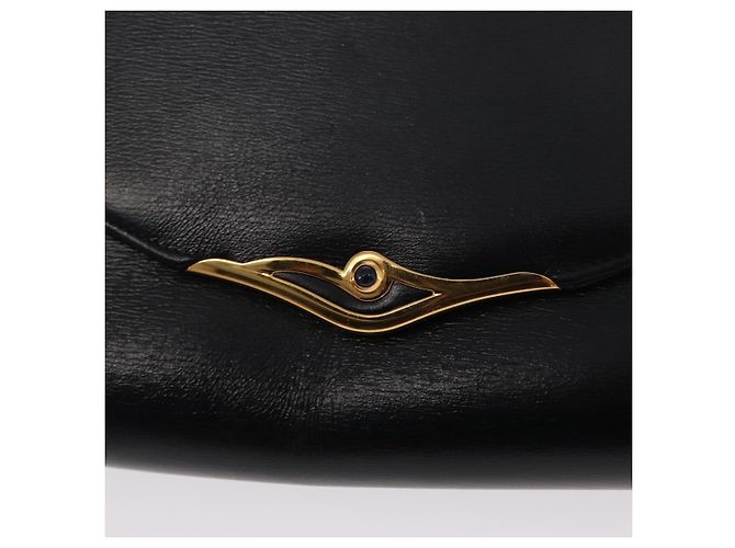 Borsa a spalla in pelle Cartier Navy Gold Auth bs33045 D'oro Blu navy - vista 15