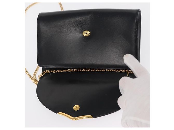 Borsa a spalla in pelle Cartier Navy Gold Auth bs33045 D'oro Blu navy - vista 16