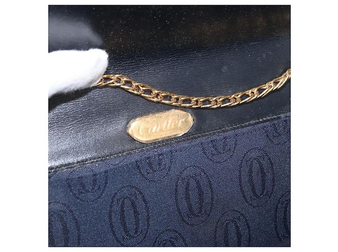 Borsa a spalla in pelle Cartier Navy Gold Auth bs33045 D'oro Blu navy - vista 17