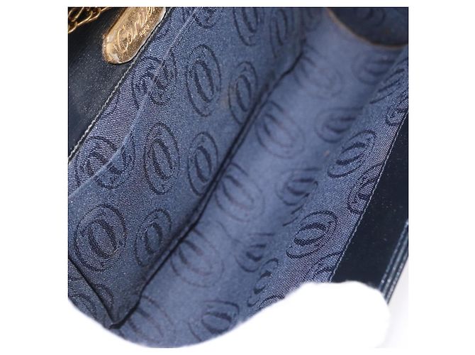 Borsa a spalla in pelle Cartier Navy Gold Auth bs33045 D'oro Blu navy - vista 18