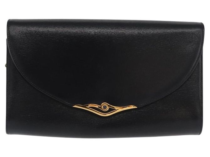 Borsa a spalla in pelle Cartier Navy Gold Auth bs33045 D'oro Blu navy - vista 2