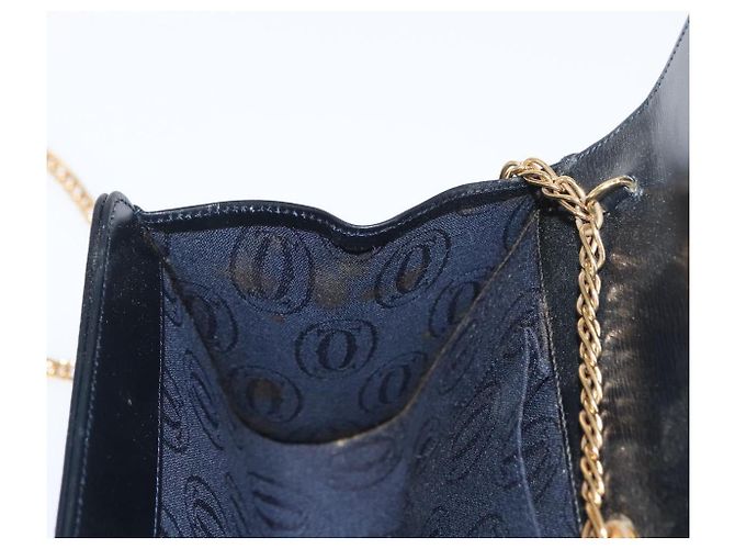 Borsa a spalla in pelle Cartier Navy Gold Auth bs33045 D'oro Blu navy - vista 20