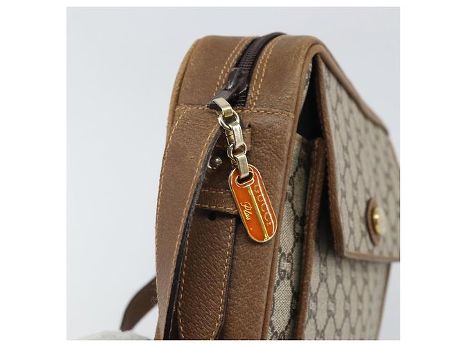 Borsa a Spalla GUCCI GG Plus Supreme PVC Beige Oro Auth 170322 D'oro - vista 10