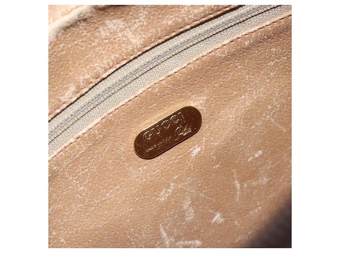 Borsa a Spalla GUCCI GG Plus Supreme PVC Beige Oro Auth 170322 D'oro - vista 11