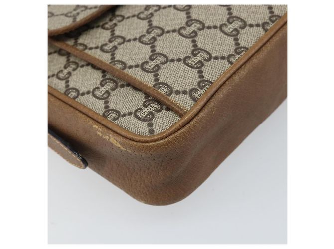 Borsa a Spalla GUCCI GG Plus Supreme PVC Beige Oro Auth 170322 D'oro - vista 14