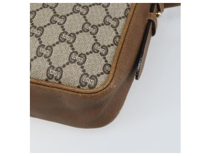 Borsa a Spalla GUCCI GG Plus Supreme PVC Beige Oro Auth 170322 D'oro - vista 15