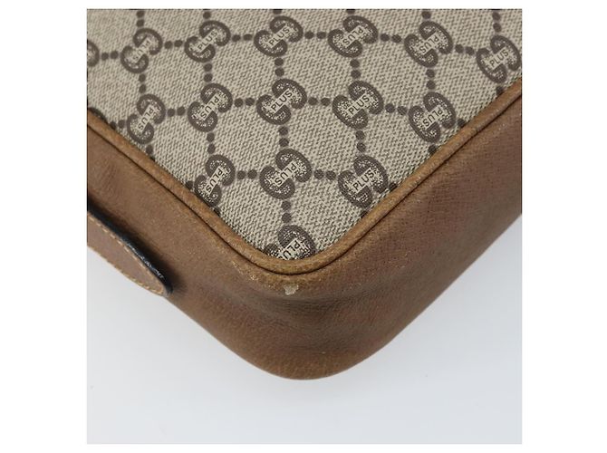 Borsa a Spalla GUCCI GG Plus Supreme PVC Beige Oro Auth 170322 D'oro - vista 16