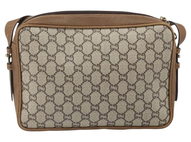 Borsa a Spalla GUCCI GG Plus Supreme PVC Beige Oro Auth 170322 D'oro - vista 2