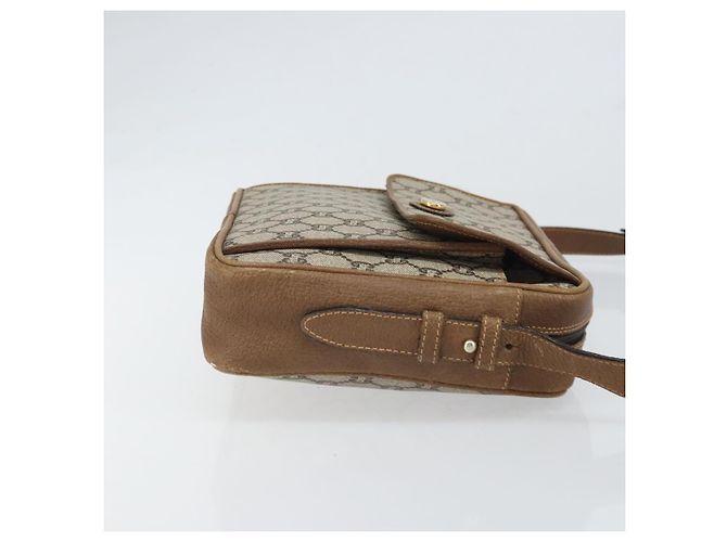 Borsa a Spalla GUCCI GG Plus Supreme PVC Beige Oro Auth 170322 D'oro - vista 3