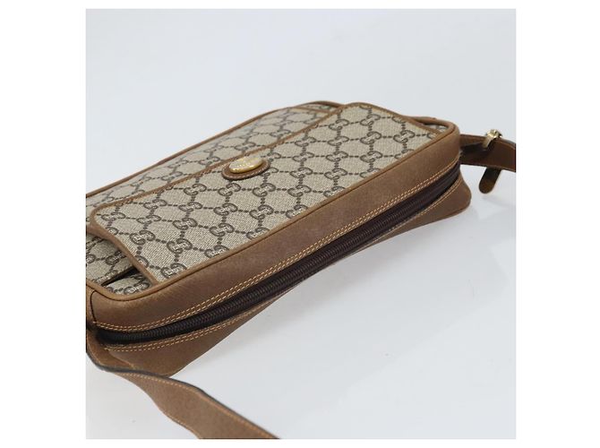 Borsa a Spalla GUCCI GG Plus Supreme PVC Beige Oro Auth 170322 D'oro - vista 6