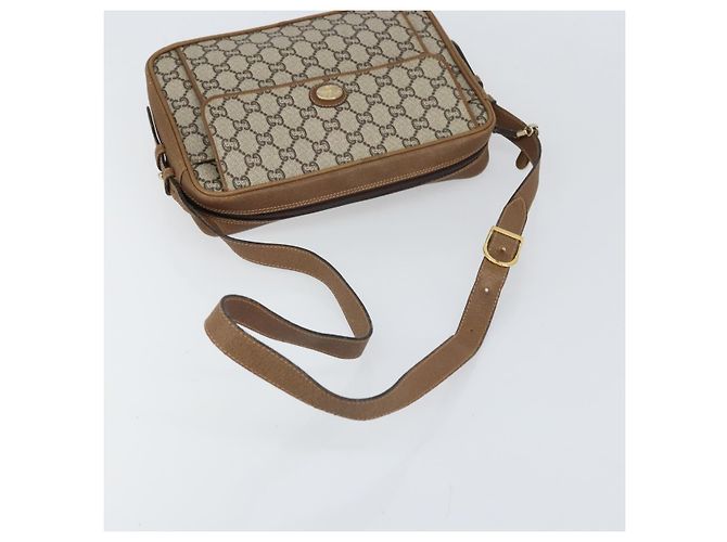 Borsa a Spalla GUCCI GG Plus Supreme PVC Beige Oro Auth 170322 D'oro - vista 7