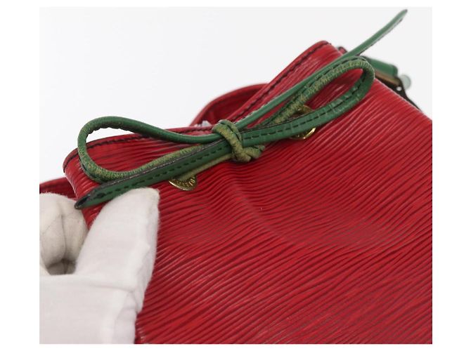 Noe LOUIS VUITTON Epi Petit Noé Schultertasche Bicolor Grün Rot LV Auth ka2062 - Ansicht 10