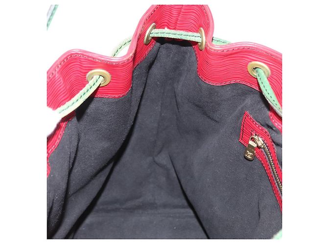 Noe LOUIS VUITTON Epi Petit Noé Schultertasche Bicolor Grün Rot LV Auth ka2062 - Ansicht 19