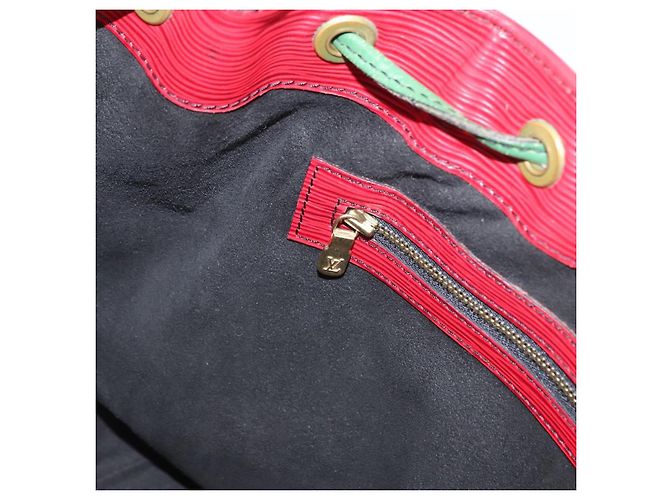 Noe LOUIS VUITTON Epi Petit Noé Schultertasche Bicolor Grün Rot LV Auth ka2062 - Ansicht 20