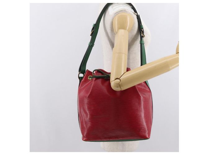 Noe LOUIS VUITTON Epi Petit Noé Schultertasche Bicolor Grün Rot LV Auth ka2062 - Ansicht 22
