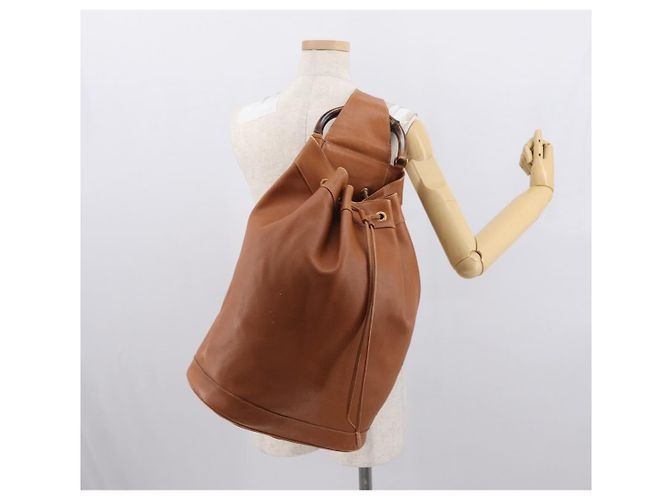 Borsa a corpo in pelle Gucci Bamboo marrone oro 003 2113 0037 Auth gh1689 D'oro - vista 22