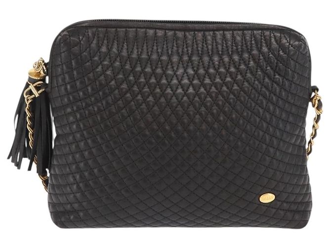 BALLY Borsa a Spalla con Catena Pelle Nera Oro Auth 171355 Nero D'oro - vista 13