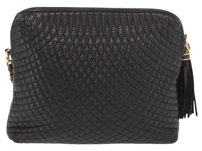 BALLY Borsa a Spalla con Catena Pelle Nera Oro Auth 171355 Nero D'oro - vista 2