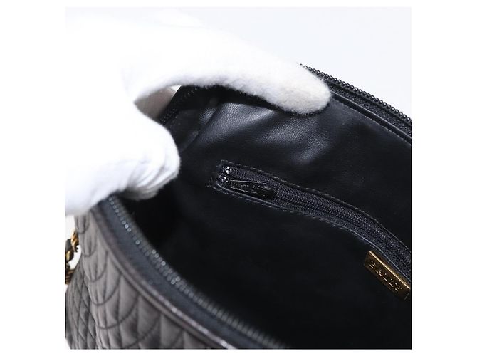 BALLY Borsa a Spalla con Catena Pelle Nera Oro Auth 171355 Nero D'oro - vista 20