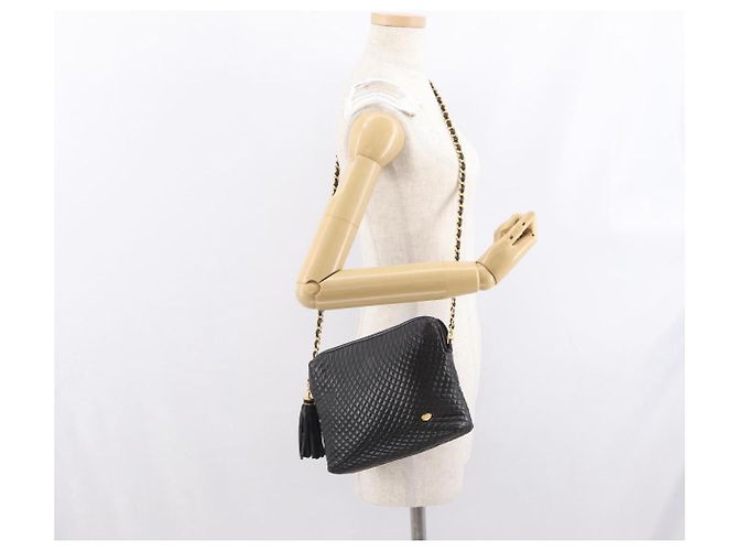 BALLY Borsa a Spalla con Catena Pelle Nera Oro Auth 171355 Nero D'oro - vista 21