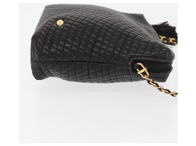 BALLY Borsa a Spalla con Catena Pelle Nera Oro Auth 171355 Nero D'oro - vista 3