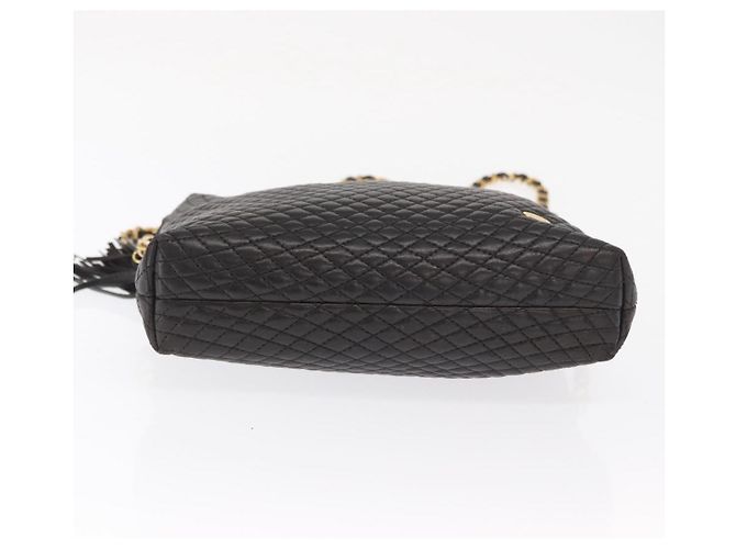 BALLY Borsa a Spalla con Catena Pelle Nera Oro Auth 171355 Nero D'oro - vista 5