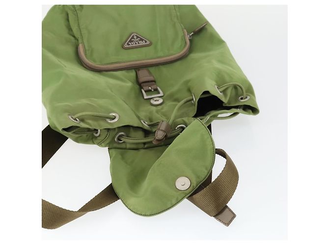 PRADA Backpack Nylon Green Silver Auth 165488 Silvery - view 10