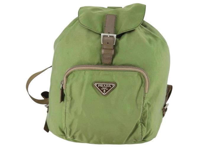 PRADA Backpack Nylon Green Silver Auth 165488 Silvery - view 13