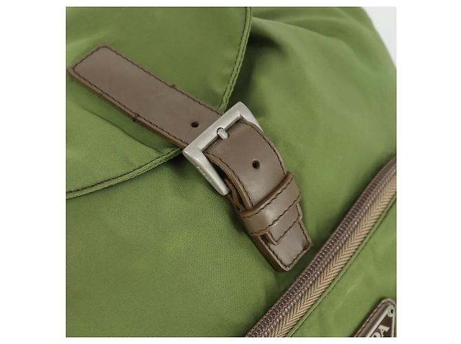 PRADA Backpack Nylon Green Silver Auth 165488 Silvery - view 19