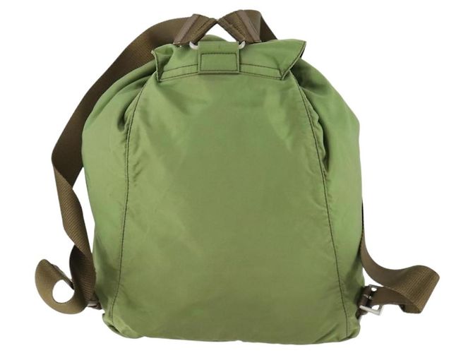 PRADA Backpack Nylon Green Silver Auth 165488 Silvery - view 2