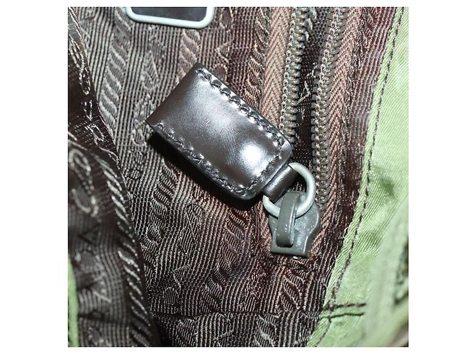 PRADA Backpack Nylon Green Silver Auth 165488 Silvery - view 23