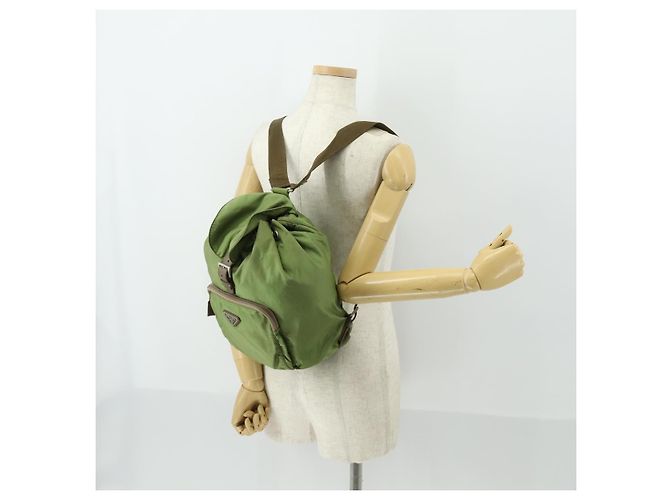 PRADA Backpack Nylon Green Silver Auth 165488 Silvery - view 25