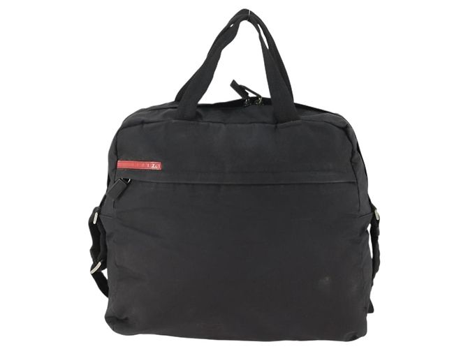 PRADA Borsa sportiva in nylon 2 vie nera argento autentica mr1877 Nero - vista 13