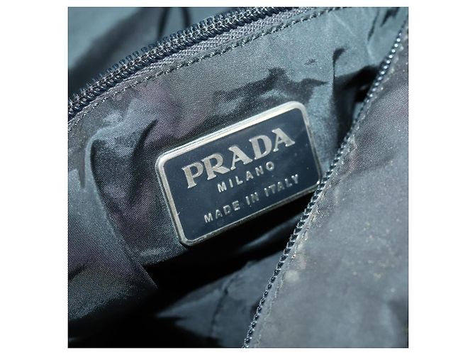 PRADA Borsa sportiva in nylon 2 vie nera argento autentica mr1877 Nero - vista 22