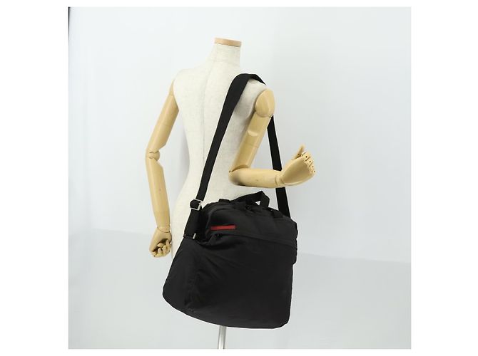 PRADA Borsa sportiva in nylon 2 vie nera argento autentica mr1877 Nero - vista 25