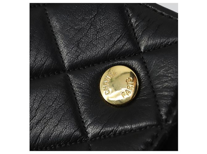 CHANEL Borsa a Spalla Matelassé in Pelle di Agnello Nera Oro CC Auth 159827SAV Nero D'oro - vista 18