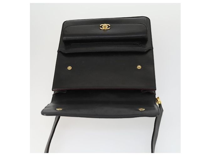 CHANEL Borsa a Spalla Matelassé in Pelle di Agnello Nera Oro CC Auth 159827SAV Nero D'oro - vista 19