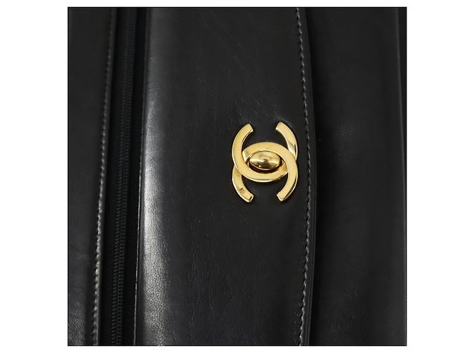 CHANEL Borsa a Spalla Matelassé in Pelle di Agnello Nera Oro CC Auth 159827SAV Nero D'oro - vista 24
