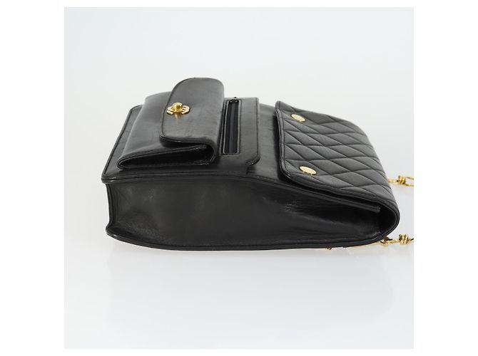 CHANEL Borsa a Spalla Matelassé in Pelle di Agnello Nera Oro CC Auth 159827SAV Nero D'oro - vista 3
