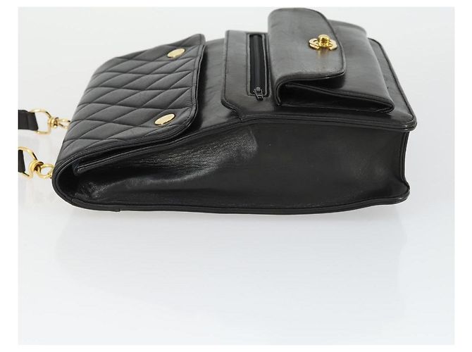 CHANEL Borsa a Spalla Matelassé in Pelle di Agnello Nera Oro CC Auth 159827SAV Nero D'oro - vista 4