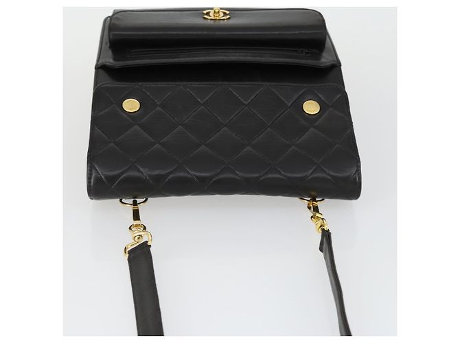 CHANEL Borsa a Spalla Matelassé in Pelle di Agnello Nera Oro CC Auth 159827SAV Nero D'oro - vista 6