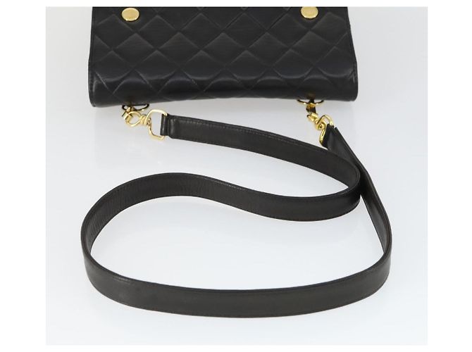 CHANEL Borsa a Spalla Matelassé in Pelle di Agnello Nera Oro CC Auth 159827SAV Nero D'oro - vista 7
