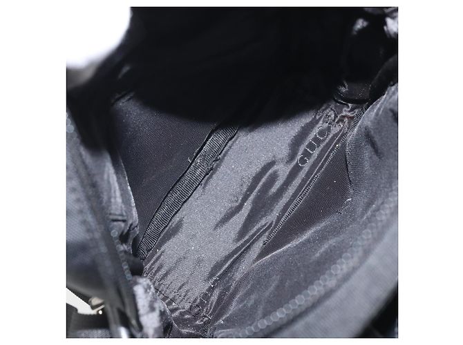 Borsa a Spalla GUCCI Nylon Nero Argento 018 1619 Auth 170116 - vista 11