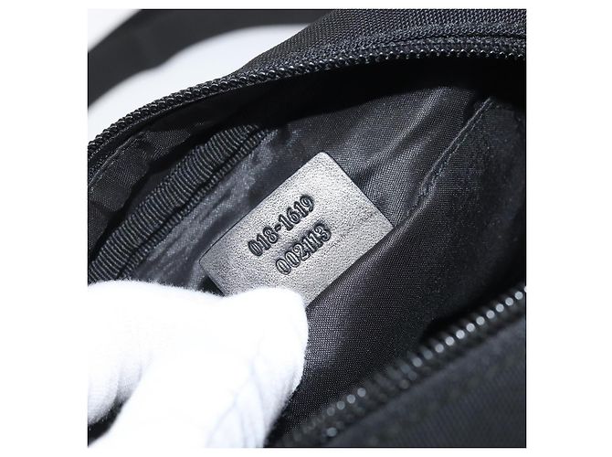 Borsa a Spalla GUCCI Nylon Nero Argento 018 1619 Auth 170116 - vista 12