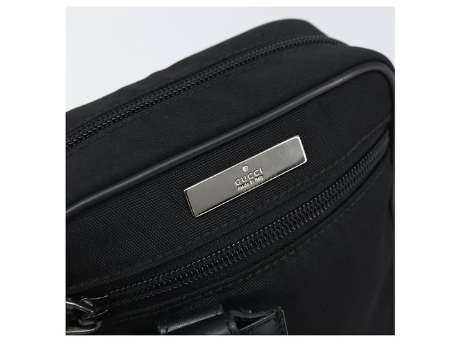 Borsa a Spalla GUCCI Nylon Nero Argento 018 1619 Auth 170116 - vista 17
