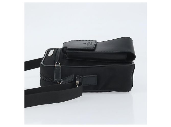 Borsa a Spalla GUCCI Nylon Nero Argento 018 1619 Auth 170116 - vista 4
