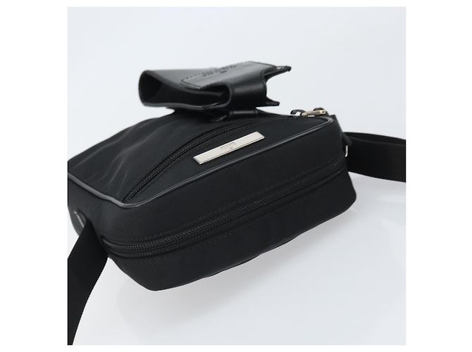 Borsa a Spalla GUCCI Nylon Nero Argento 018 1619 Auth 170116 - vista 6